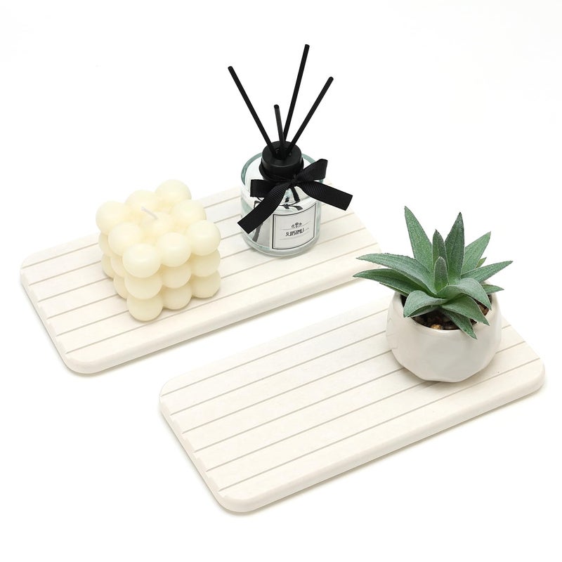 Deceram Diatomaceous Earth Dish Drying Mat For Bathroom Sink Tray Kitchen Counter Soap Dish White Diatomite Stone Sink Trays Absorbent Coasters Water Absorbing Stone Quick Drying Tray Kitchen Sink Accessories - Image 1