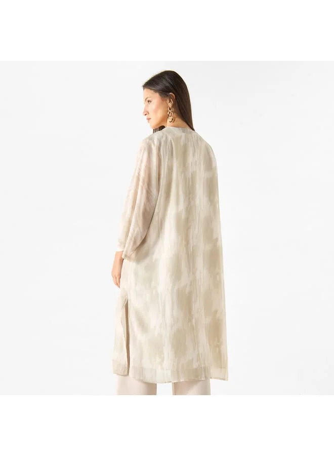 Iconic Iconic Printed Open Front Kimono Shrug