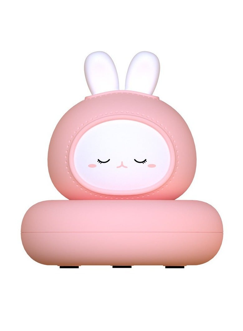 عام مصباح ليلي LED على شكل أرنب للنوم مع شحن USB و3 مستويات من السطوع وإضاءة ناعمة تلامس الجلد للاستخدام بجوار السرير وحفلات الرضاعة الطبيعية وغرفة المعيشة ومساعد النوم - Image 1