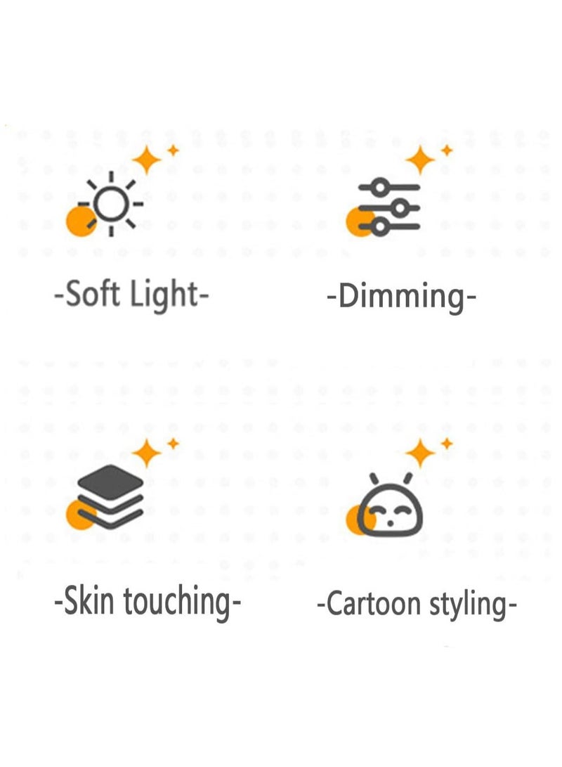 عام مصباح ليلي LED على شكل أرنب للنوم مع شحن USB و3 مستويات من السطوع وإضاءة ناعمة تلامس الجلد للاستخدام بجوار السرير وحفلات الرضاعة الطبيعية وغرفة المعيشة ومساعد النوم - Image 2