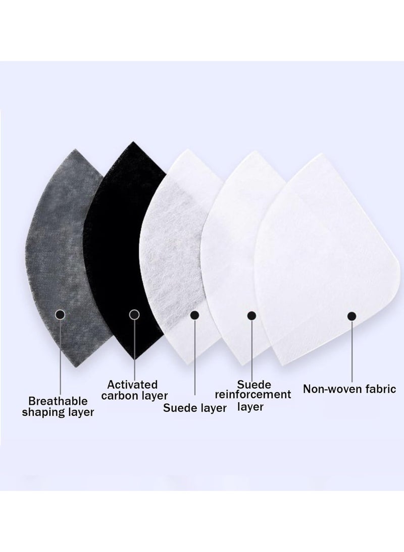 Ergonomic Cycling Face Mask with Integrated Eye Shield Visor, 5-Layer PM2.5 Anti-Pollution and Anti-Dust Protection, Reusable Breathable Mesh Mask with Dual Breathing Valves for Cycling, Motorbike, Sports, Running, Outdoor Commuting and Construction - Grey - Image 5
