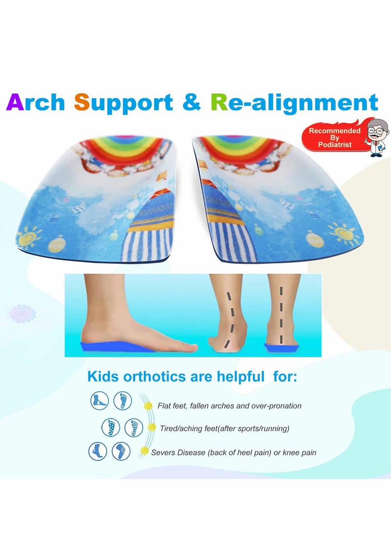 Kids Orthotic Insoles for Flat Feet and Heel Pain Relief, 3/4 Length Arch Support Insoles for Children, Ideal for Pronation and Plantar Fasciitis - Image 2
