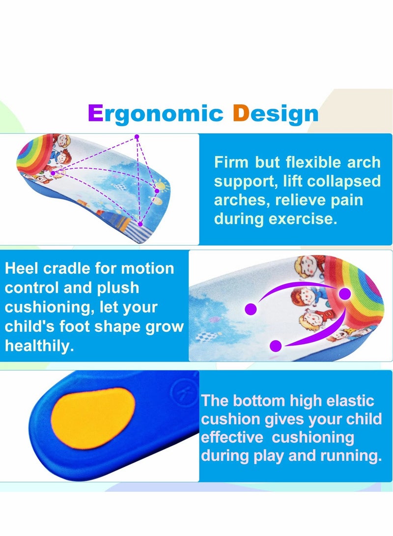 Kids Orthotic Insoles for Flat Feet and Heel Pain Relief, 3/4 Length Arch Support Insoles for Children, Ideal for Pronation and Plantar Fasciitis - Image 5