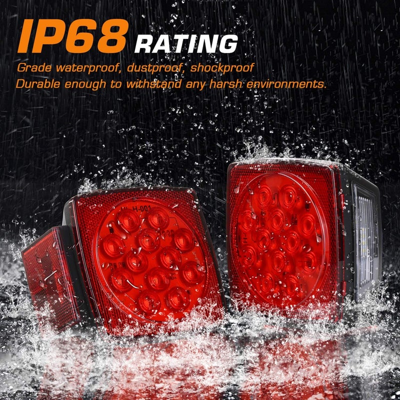 LINKITOM Submersible LED Trailer Light Kit, Super Bright Brake Stop Turn Tail License Lights for Camper Truck RV Boat Snowmobile Under 80" Inch, IP68 Waterproof, DOT Compliant - Image 4
