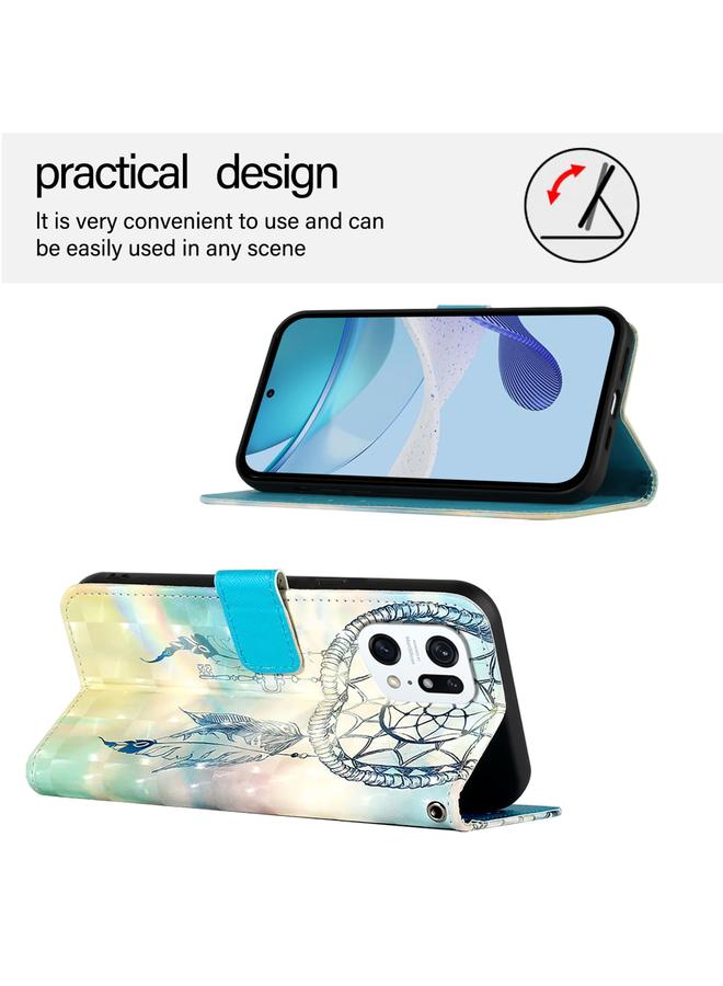 S-TOP Case For OPPO Find X5 Pro 3D Painting Horizontal Flip Leather Phone Case - Image 3