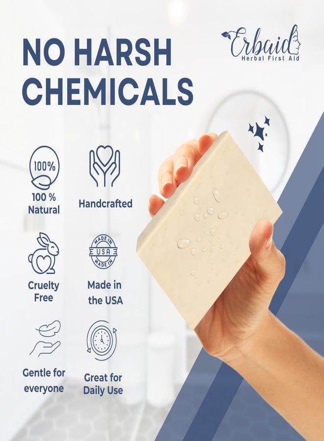 Erbaid Pyrithione Zinc Soap Bar for Face & Body, 4oz | 2% ZnP Bar Soap Skin Repair Cleanser for Acne, Rosacea, Eczema, Dermatitis, Psoriasis, Itching | Cleansing, Calming Zinc Facial Wash Made in USA - Image 4