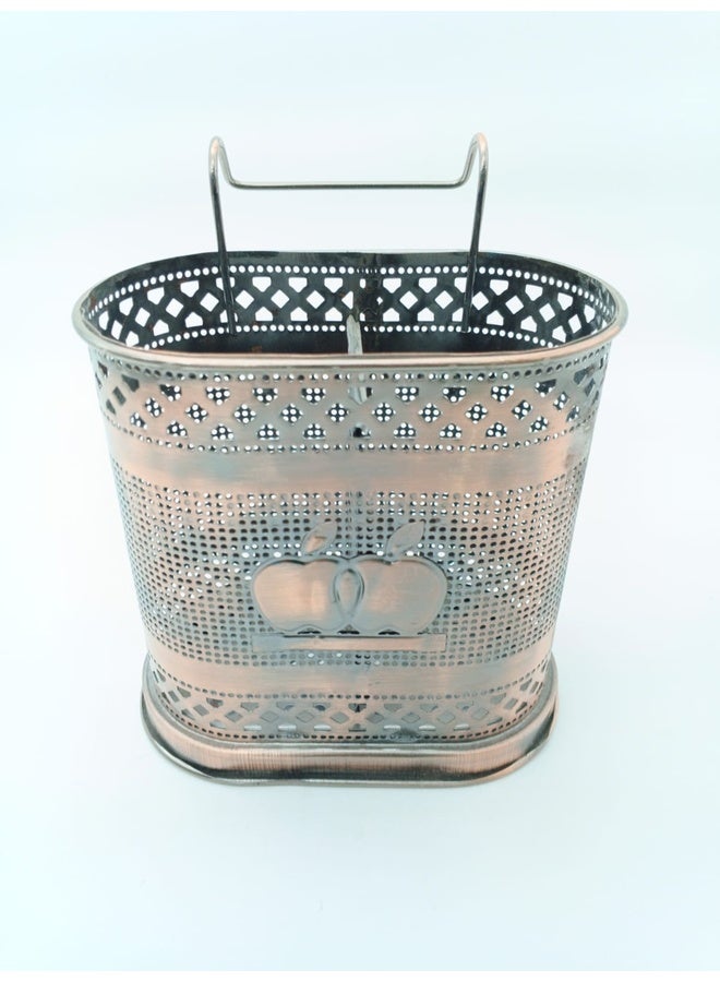 Genaric منظم أدوات مائدة برونزي ريفي مع مقبض - تخزين أنيق للمطبخ