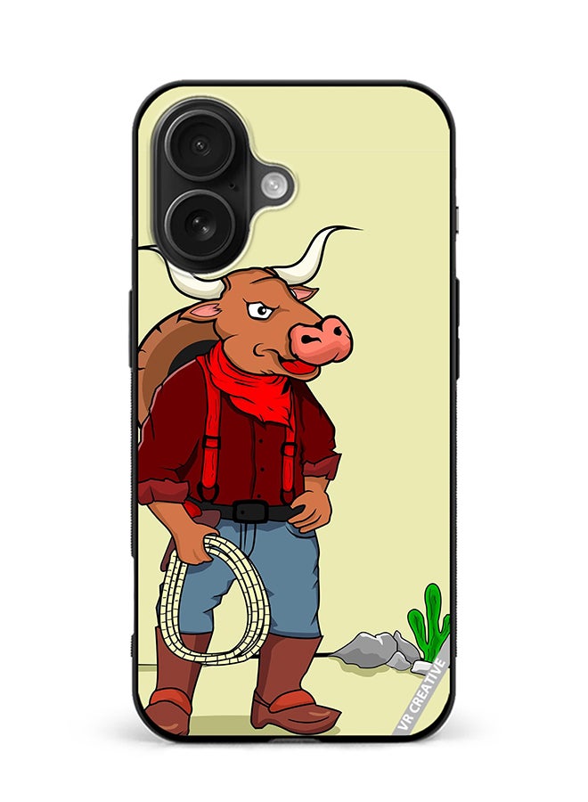 Protective Case Cover For Apple iPhone 16 Taurus Man Design Multicolour