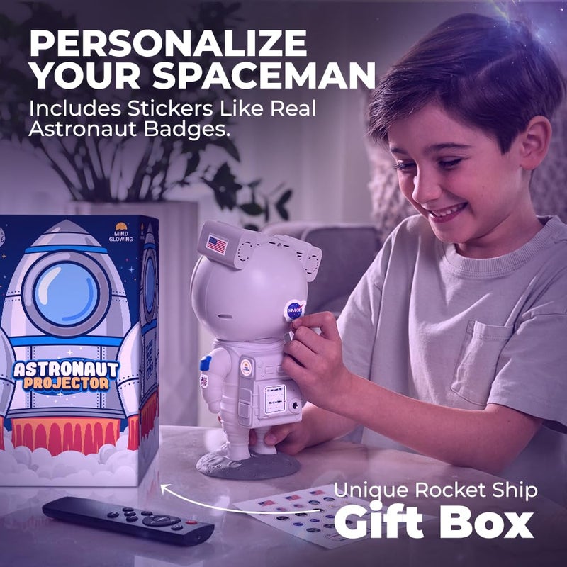 Mind-Glowing Astronaut Galaxy Projector - Spaceman Projector with Remote, Timer, Star & Nebula Modes - Dimmable Astronaut Night Light for Kids Space Decor - Cool Birthday Gift for 5-10 Year Old Boys - Image 3