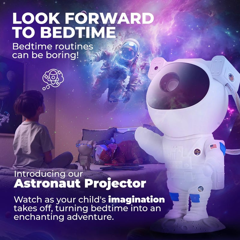 Mind-Glowing Astronaut Galaxy Projector - Spaceman Projector with Remote, Timer, Star & Nebula Modes - Dimmable Astronaut Night Light for Kids Space Decor - Cool Birthday Gift for 5-10 Year Old Boys - Image 2