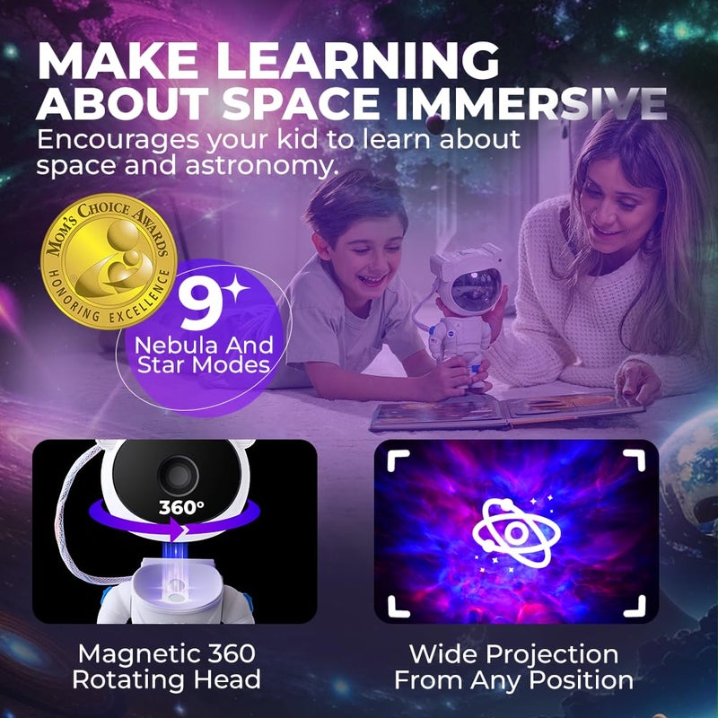 Mind-Glowing Astronaut Galaxy Projector - Spaceman Projector with Remote, Timer, Star & Nebula Modes - Dimmable Astronaut Night Light for Kids Space Decor - Cool Birthday Gift for 5-10 Year Old Boys - Image 4