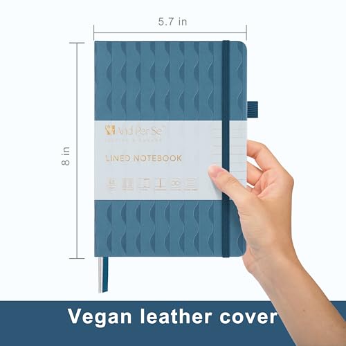 &And Per Se ⩓ Per Se Lined Journal Notebook for Women&Men with Pattern, 160 Pages 100GSM Thick Paper, A5 Hardcover Journals for Writing(Blue) - Image 2