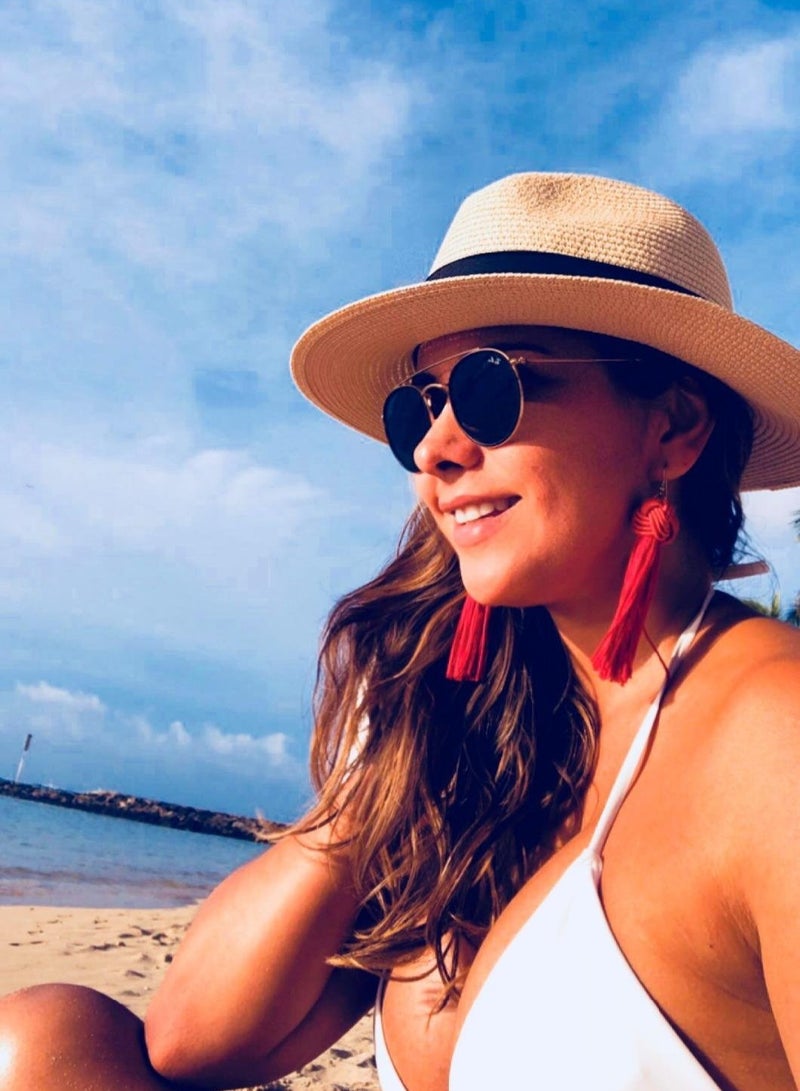 Classic Wide Brim Panama Hat for Women - Sun Protection Straw Fedora Beach Hat with Stylish Belt Buckle Design - Image 3