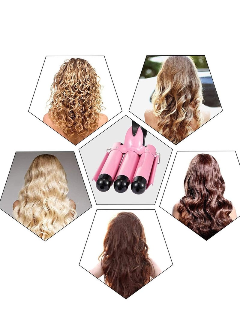 general Three barrel curling iron, long-lasting curls, ceramic tourmaline curling iron, temperature control, quick heating curling iron. - Image 5