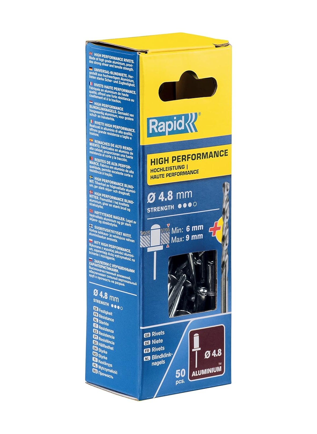 Rapid RAPID Rivets High Performance Including Drill Piece 48 x 12 mm Box of 50  - Image 2