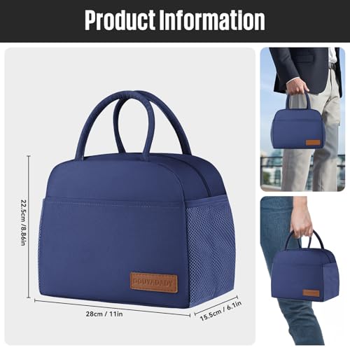 douyadady Lunch Bag WomenMen Lunch Box WomenMen Dark blue - Image 3
