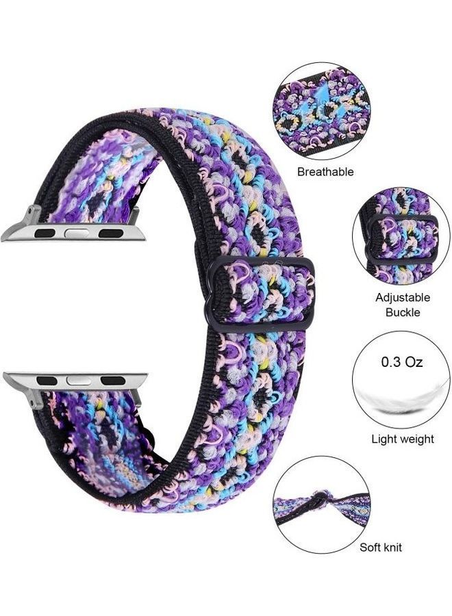 NIBEMINENT Elastic Watch Strap For Apple Series 7 41mm/6 & SE 5 4 40mm/3 2 1 38mm Multicolour - Image 4