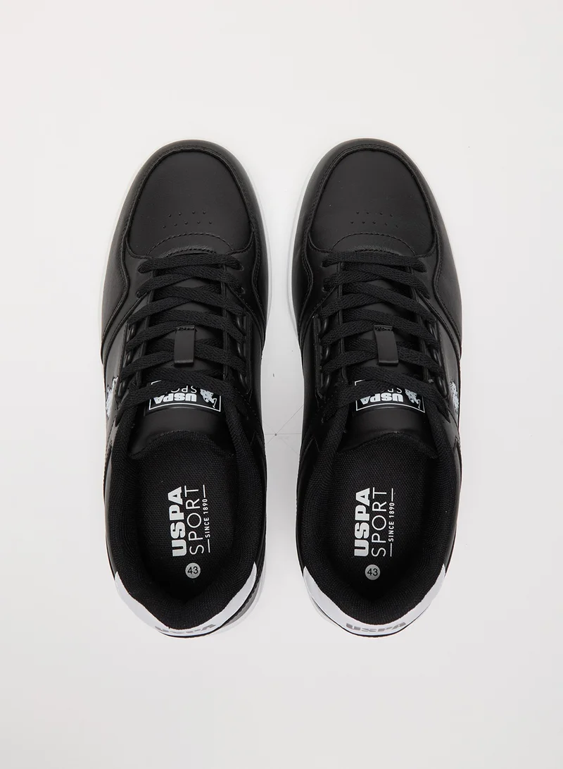U.S. Polo Assn. Men's Black Low-Top Sneakers - Classic Lace-Up Design, Comfortable for Everyday Outfits