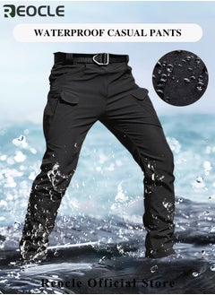 REOCLE Men's Work Pants Lightweight Military Tactcial Trousers with Multiple Large-capacity Pockets & Elastic Adjustable Waistband for Hunting Outdoor Adventure Field Work  - Image 3