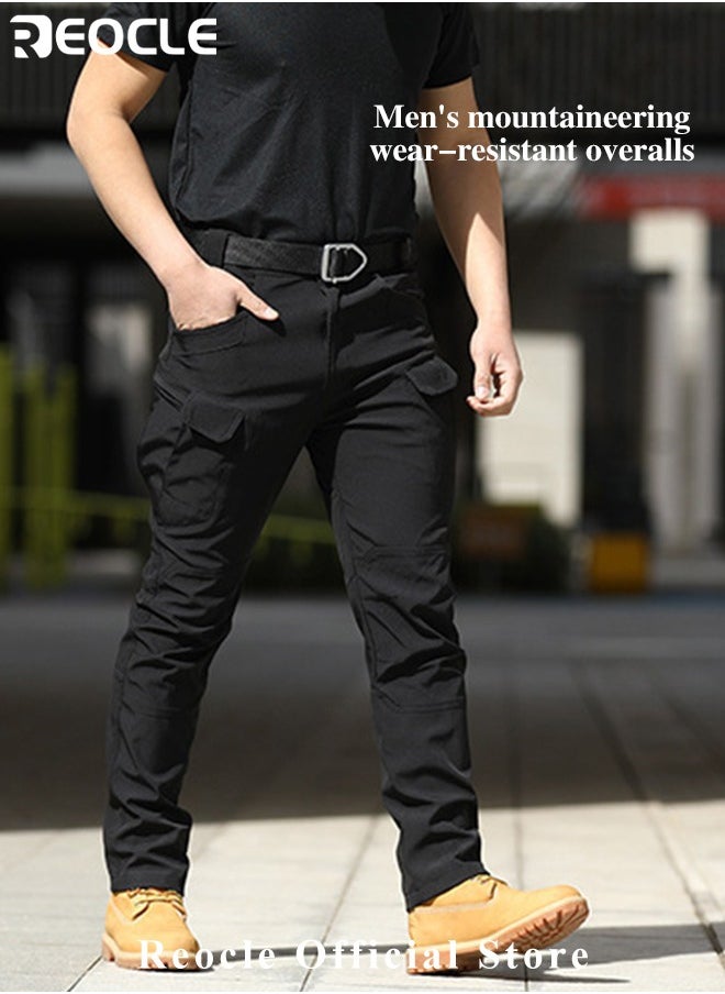 REOCLE - Men's Work Pants Lightweight Military Tactcial Trousers with Multiple Large-capacity Pockets & Elastic Adjustable Waistband for Hunting Outdoor Adventure Field Work - Image 1