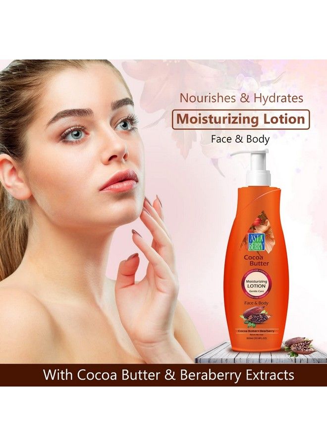 Astaberry Cocoa Butter Moisturizing Face & Body Lotion 300Ml Nourishes & Hydrates ; Goodness Of Cocoa Butter & Bearberry ; Removes Dryness & Makes Skin Soft ; Pack Of 2 (2 X 300Ml) - Image 3