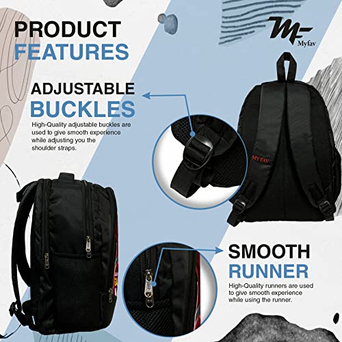 Myfav MY FAV 16 Inch Anime Design Printed Backpack | Durable Polyester 30L Anime Print Bag | Multiuse Laptop Backpack for School, College, Office & Travel | Long-Lasting Print | Spacious & Lightweight - Image 4