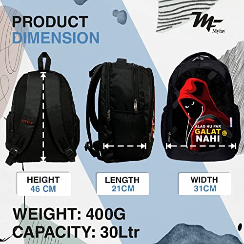 Myfav MY FAV 16 Inch Anime Design Printed Backpack | Durable Polyester 30L Anime Print Bag | Multiuse Laptop Backpack for School, College, Office & Travel | Long-Lasting Print | Spacious & Lightweight - Image 3