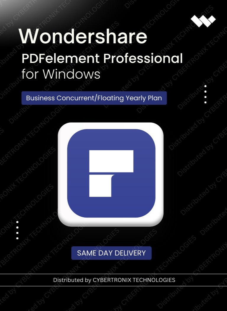 ووندشير PDFelement بروفيشونال لنظام ويندوز للأعمال (ترخيص متزامن/عائم) | 1 سنة | ترخيص رقمي | توصيل في نفس اليوم
