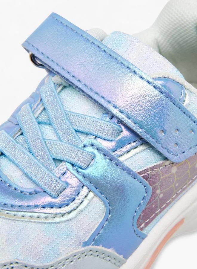 JUNIORS Mermaid Applique Light-Up Sneakers with Hook and Loop Closure