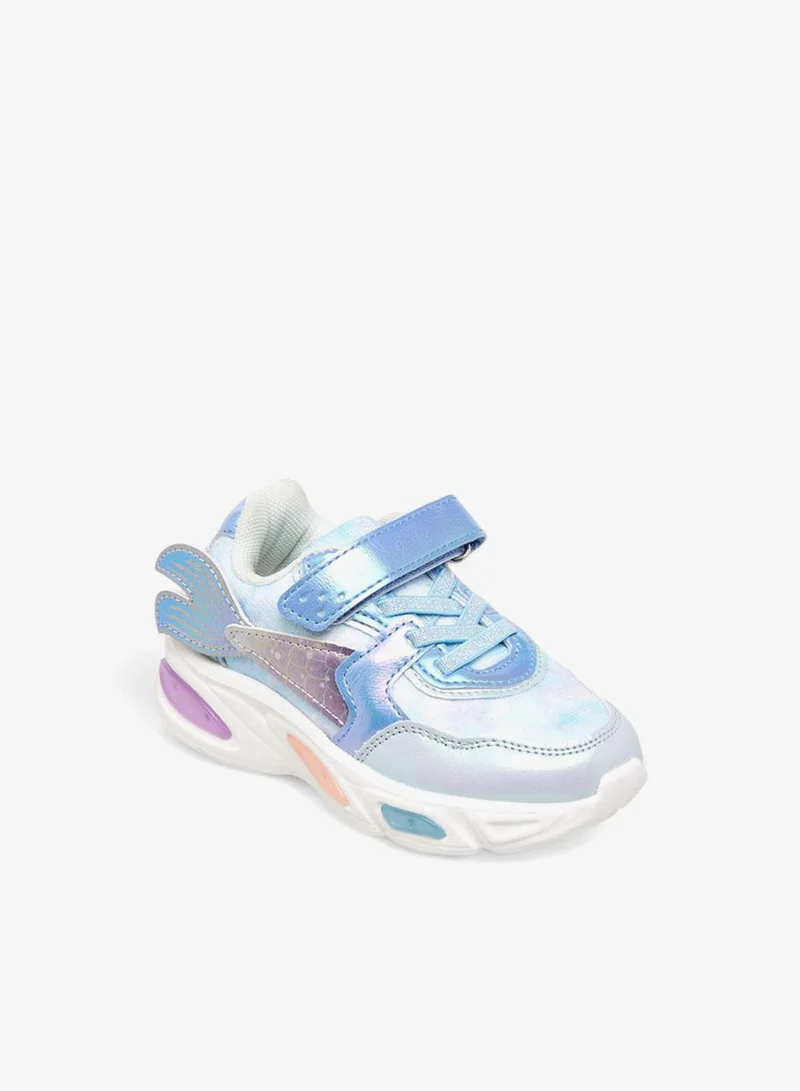 JUNIORS Mermaid Applique Light-Up Sneakers With Hook And Loop Closure