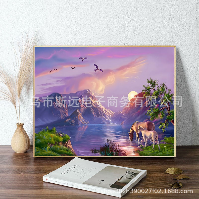 5D Diamond Mosaic Full Diamond Landscape Flowers Animal Cross Stitch Painting Decorative Painting Manufacturers - Image 5