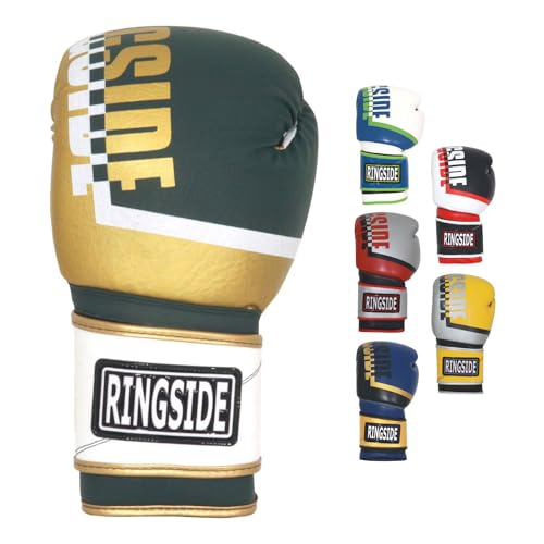 Ringside Bullet Sparring Gloves Gold/Green, 16 oz - Image 1