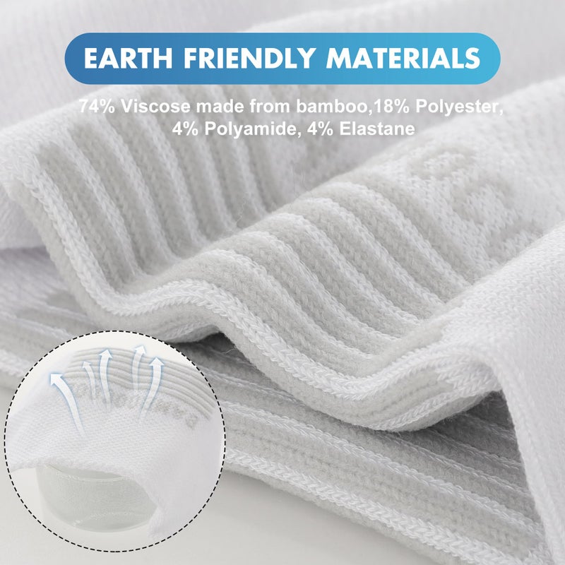 BAMBOO COOL Men's Athletic Ankle Socks Moisture Wicking, Breathable Running Mesh Socks Cushioned Arch Support, 8 Pack - Image 5