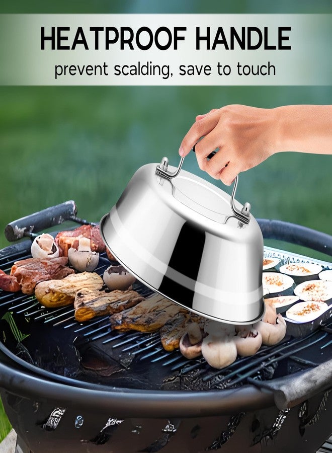 Onader 6 Inch Round Melting Dome Griddle Lid Set of 4, Stainless Steel Small Basting Cover - Image 5