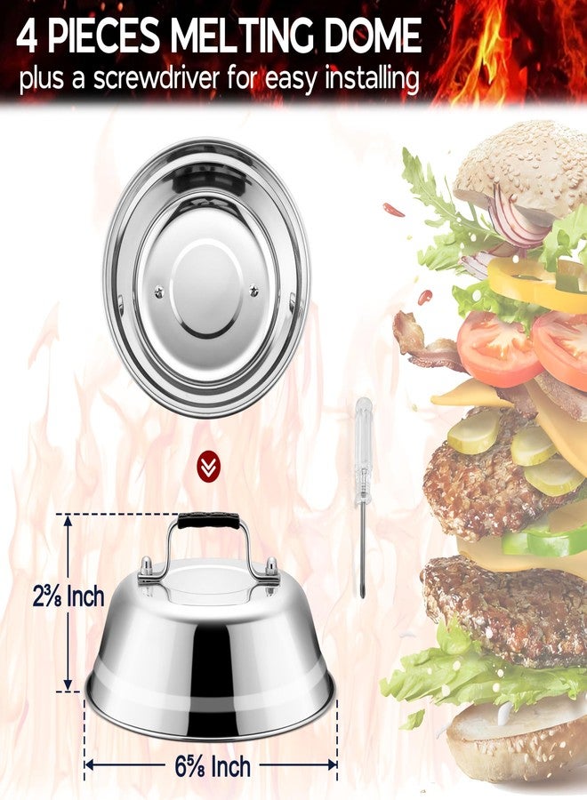 Onader 6 Inch Round Melting Dome Griddle Lid Set of 4, Stainless Steel Small Basting Cover - Image 3