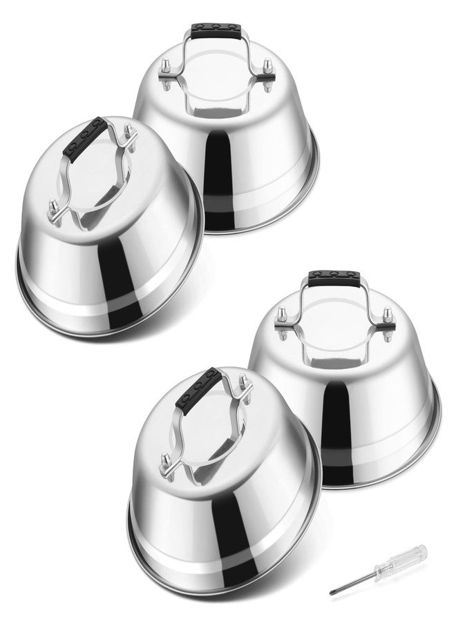 Onader 6 Inch Round Melting Dome Griddle Lid Set of 4, Stainless Steel Small Basting Cover - Image 1