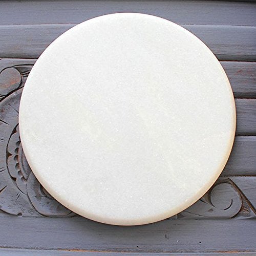 Jaipur Ace White Marble Chakla 10 Inch | Roti Chapati Papad Maker Rolling Board | Smooth Finished Stone Chakla for Kitchen | Heavy Duty Non Slip Dough Rolling Board for Home Use - Image 5