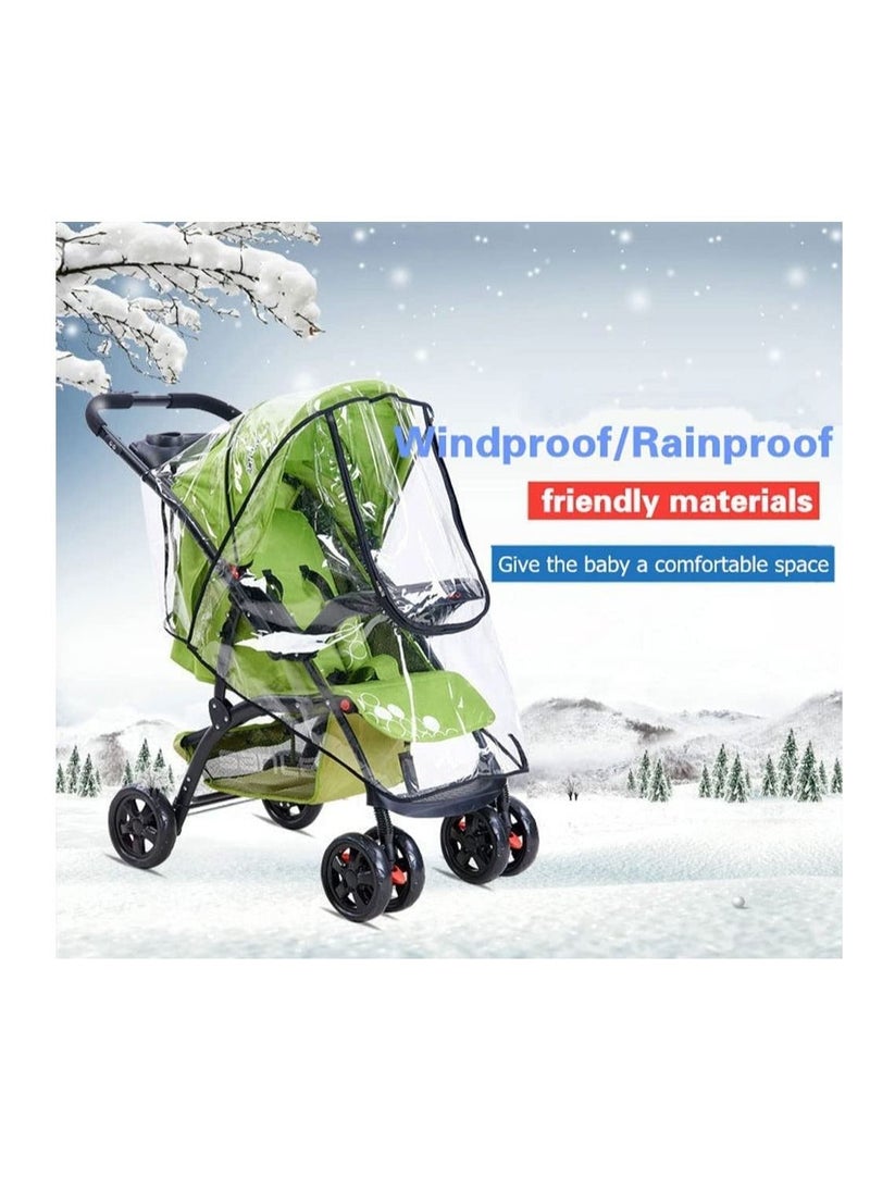 SYOSI - Universal Baby Stroller Windproof Cover for Pram Pushchair Buggy Clear Rain Water Dust Snow Protection Jogging Travel Toddlers Canopy Weather Shield Strollers Easy to Install Remove - Image 1