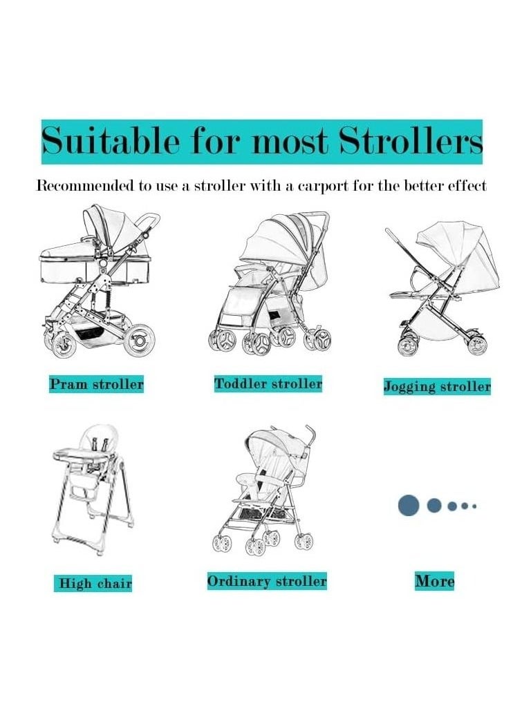 SYOSI - Universal Baby Stroller Windproof Cover for Pram Pushchair Buggy Clear Rain Water Dust Snow Protection Jogging Travel Toddlers Canopy Weather Shield Strollers Easy to Install Remove - Image 1