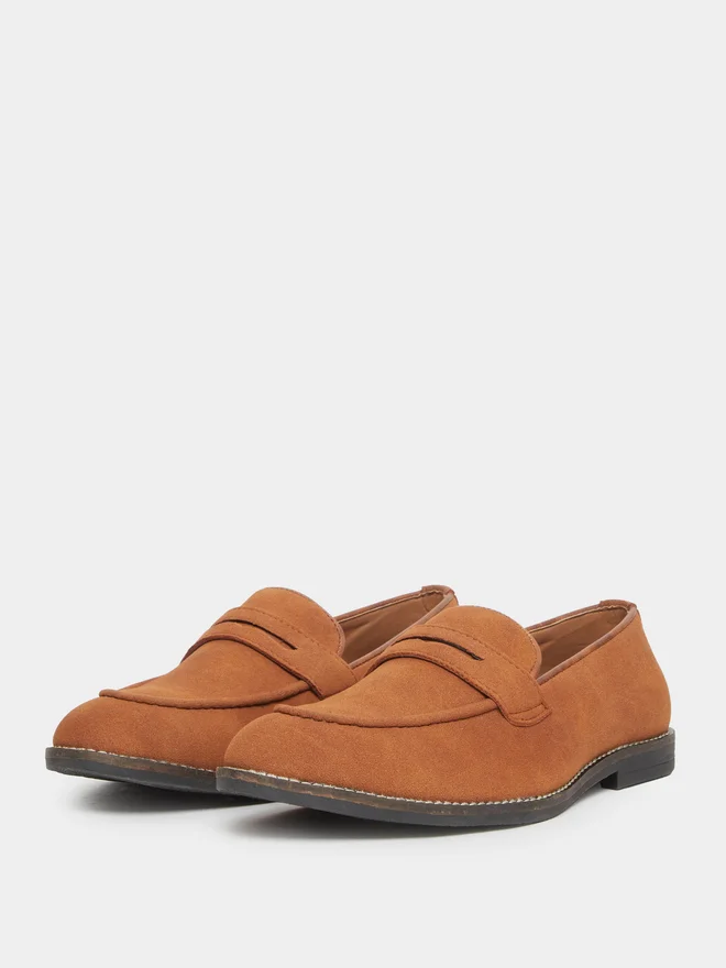 Styli brown Men Classic Suede Look Slip-On Loafers for Men | Best Price UAE
