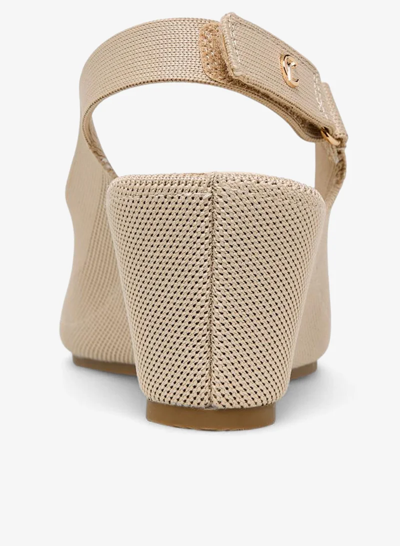 Le Confort BEIGE Women's Hook and Loop Closure Wedge Heel Sandals for Women | Best Price UAE