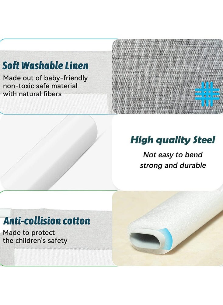 Meiyilan - Foldable Crib Rail Guard,Toddler Bed Rails Guard,Universal Baby & Children Rail,Upgrade Reinforced Safety Fence Protector for Cribs, Twin, Double, Full Size Queen King (1.5m) - Image 1