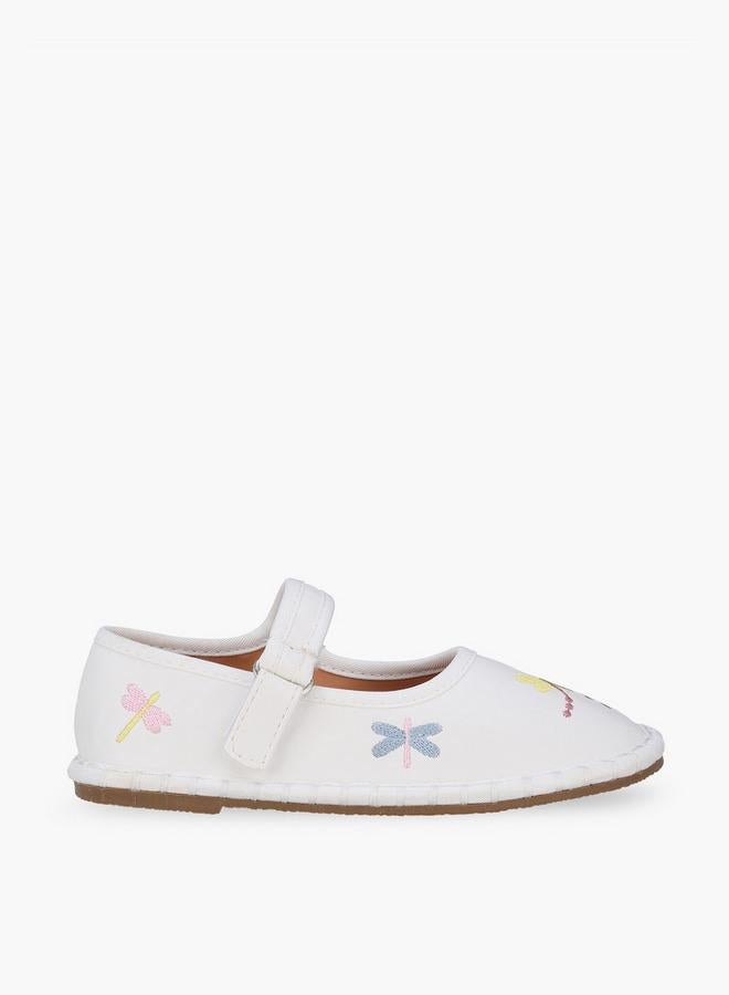 Flora Bella By Shoexpress أحذية باليرينا للفتيات مع إغلاق هوك وحلقة - Image 1