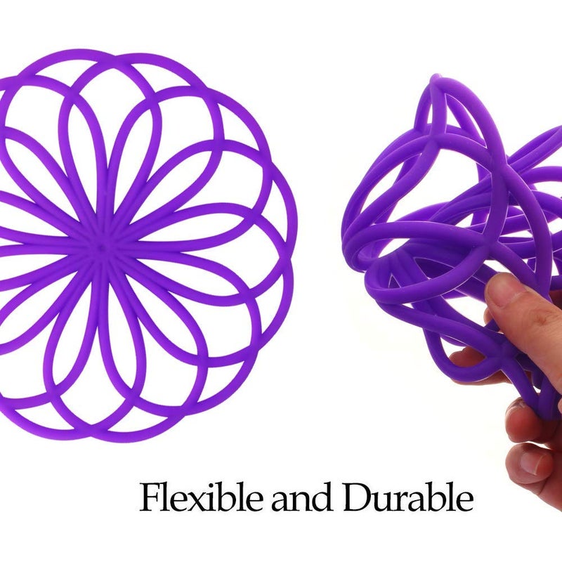 Snyter 3 Set Silicone Multi-Use Flower Trivet Mat Insulated Flexible Durable Non Slip Coasters Hot Pads - Light Green - Image 4