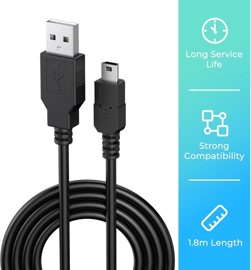 Demark USB PS3 Charging Cable, 6ft Mini USB Cable for PS3 Controller, Camera, MP3 Player, Dash Cam,  GPS - Image 5