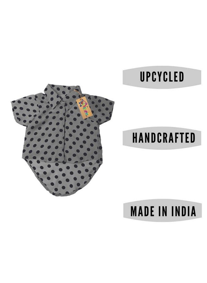 ويستيرن إرا قميص كلاب أساسي قابل للتنفس مطبوع عليه قطن، قميص فائق النعومة، قميص خفيف الوزن رقيق لطيف لحيواناتك الأليفة، ملابس كلاب مريحة للغاية (مقاس كبير جدًا - 30 بوصة) (رمادي بولكا) - Image 3