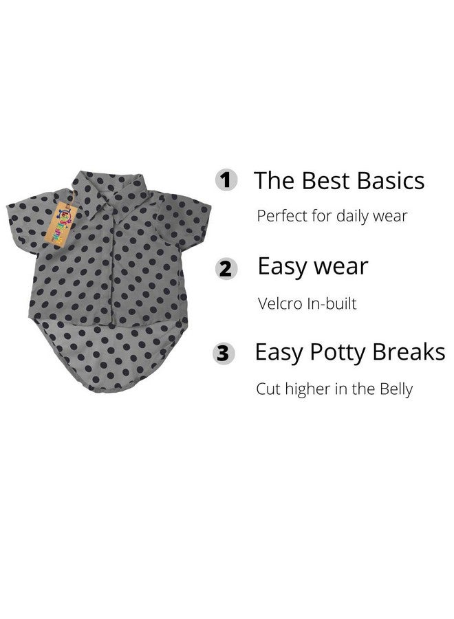 ويستيرن إرا قميص كلاب أساسي قابل للتنفس مطبوع عليه قطن، قميص فائق النعومة، قميص خفيف الوزن رقيق لطيف لحيواناتك الأليفة، ملابس كلاب مريحة للغاية (مقاس كبير جدًا - 30 بوصة) (رمادي بولكا) - Image 5