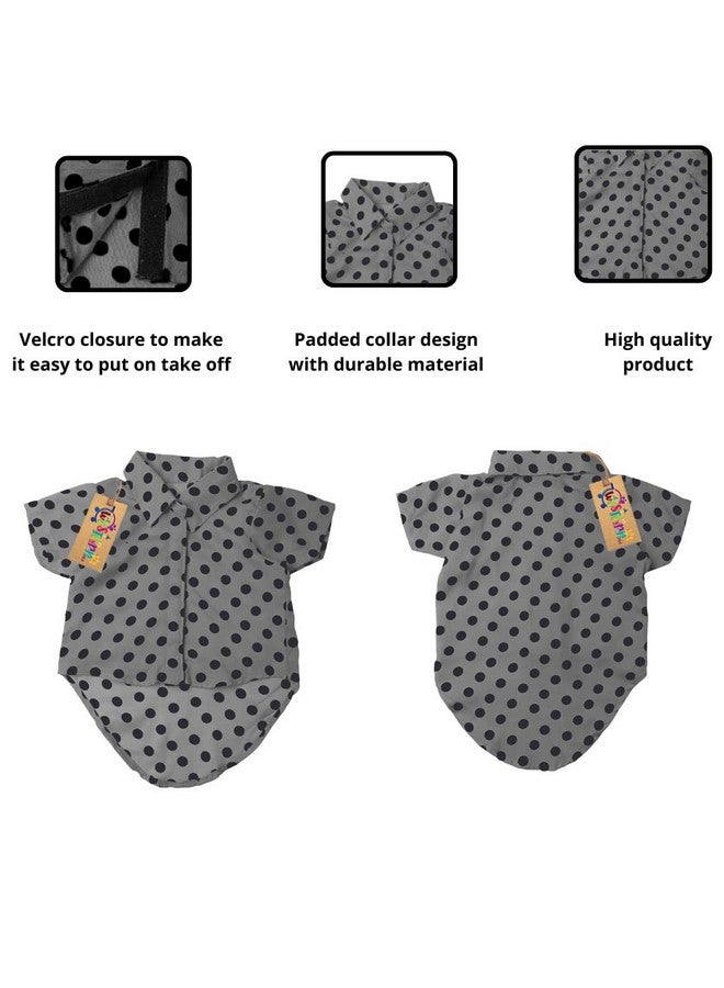 ويستيرن إرا قميص كلاب أساسي قابل للتنفس مطبوع عليه قطن، قميص فائق النعومة، قميص خفيف الوزن رقيق لطيف لحيواناتك الأليفة، ملابس كلاب مريحة للغاية (مقاس كبير جدًا - 30 بوصة) (رمادي بولكا) - Image 4