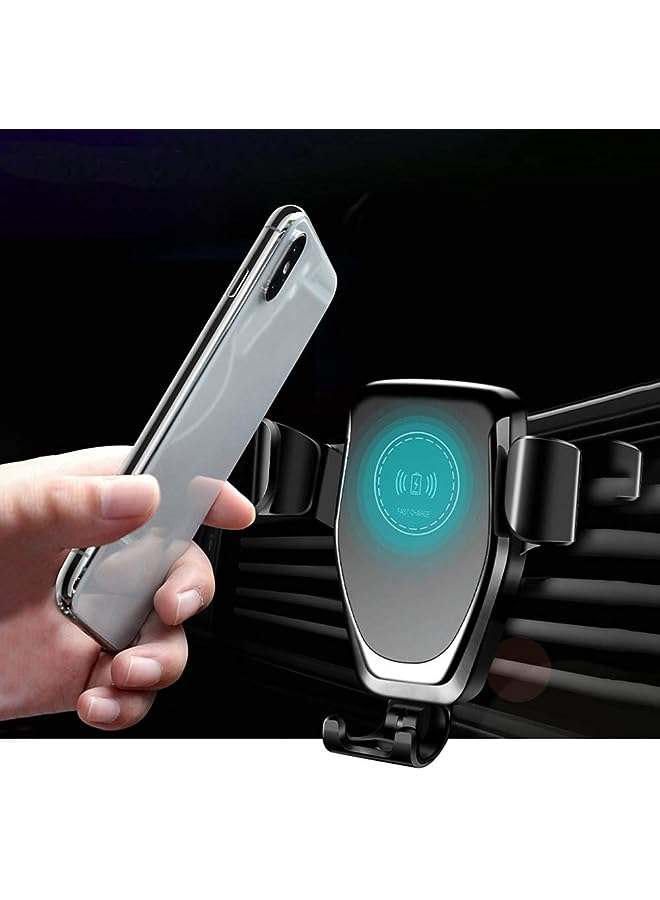 Zaboon Wireless Car Charger & Mount, 2 In 1 10 Watt Qi Fast Charge Wireless Charger & Mobile Phone Auto Holder - Image 1