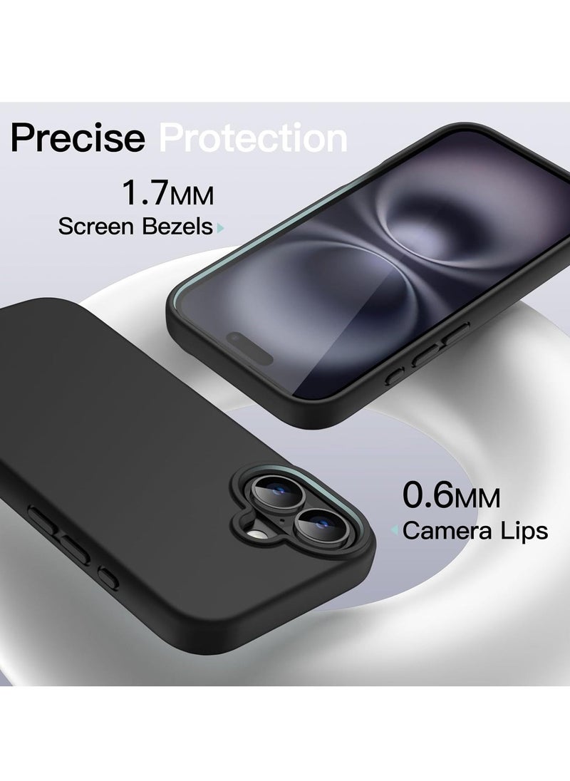 Raxoom Liquid Silicone Case for iPhone 16 (6.1-Inch) â€“ Silky Soft Touch Full-Body Protective Anti-Scratch Shockproof Cover with Microfiber Lining (Black) - Image 5